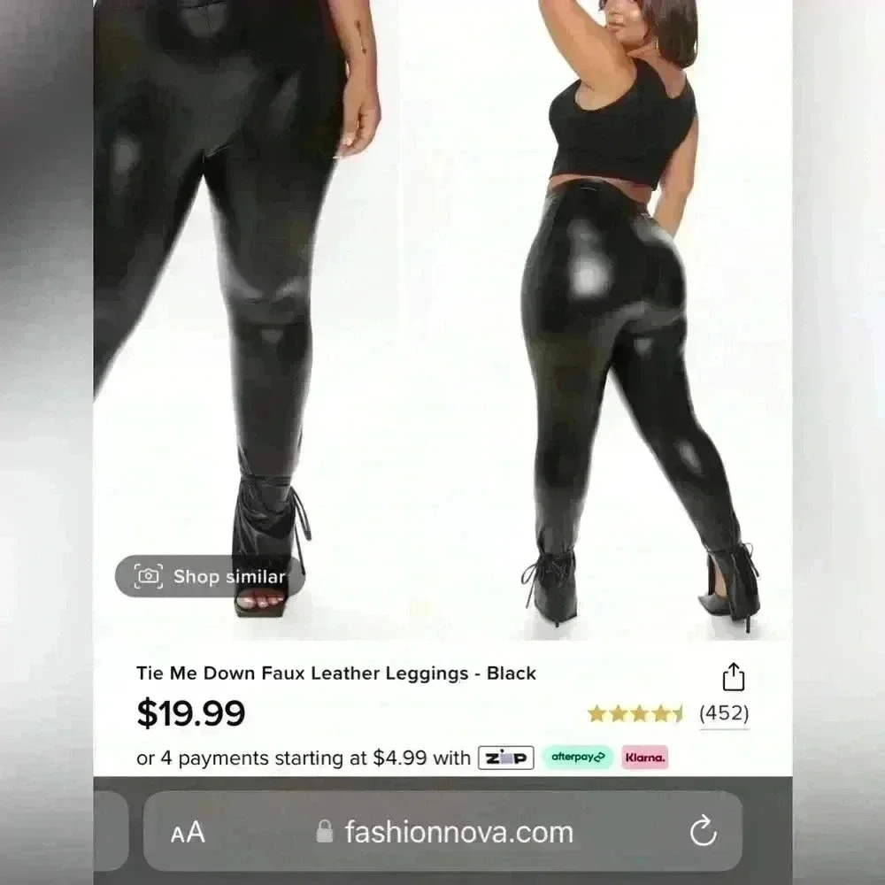 NWT 2X FASHION NOVA Tie Me Down Faux Leather Pants